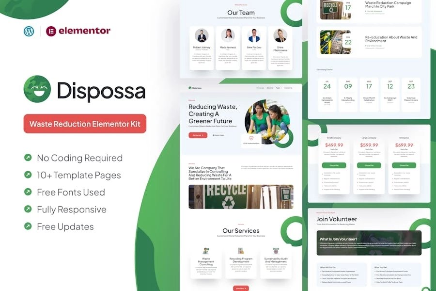 Dispossa - Template Kit Elementor Pro para reducción de residuos