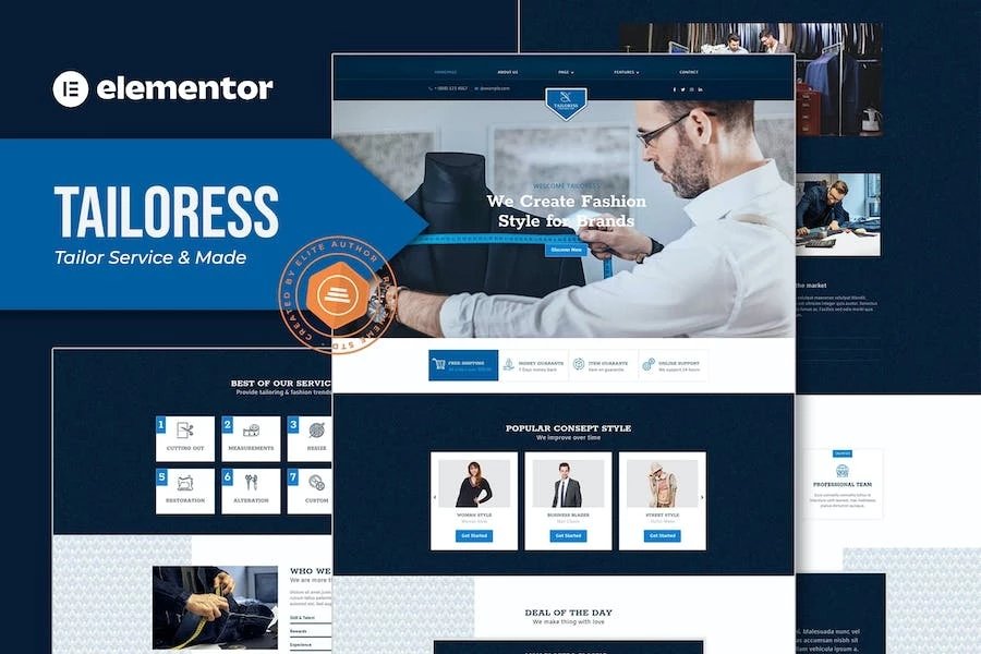Tailoress - Tailor Service Made Elementor Template Kit