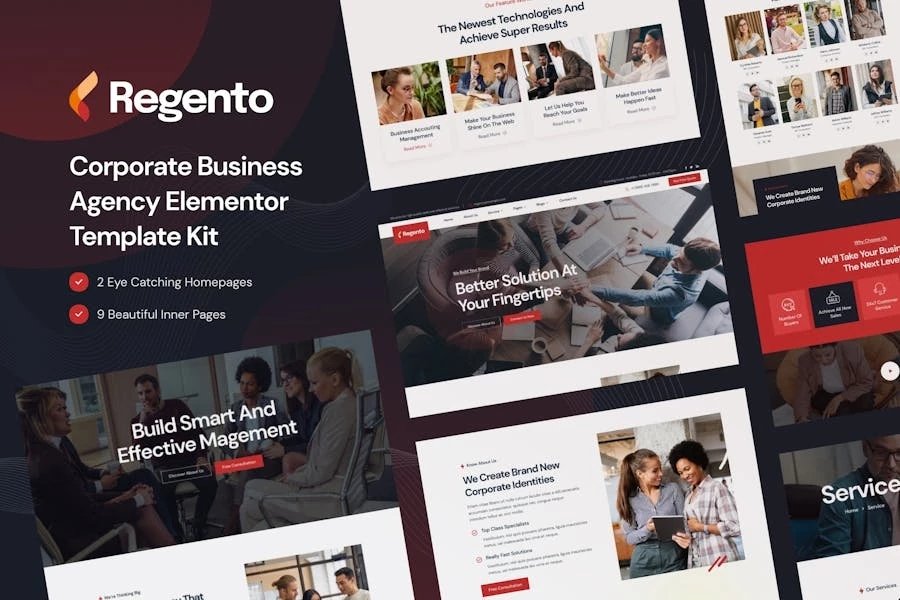 Regento - Template Kit Elementor para Agencia de negocios