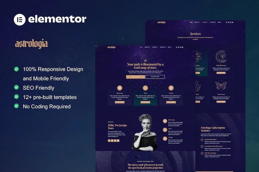 Astrología - Template Kit para elementos de astrología del horóscopo