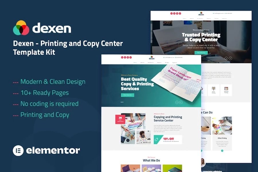 Dexen - Template Kit Elementor del Centro de Impresión y Copiado