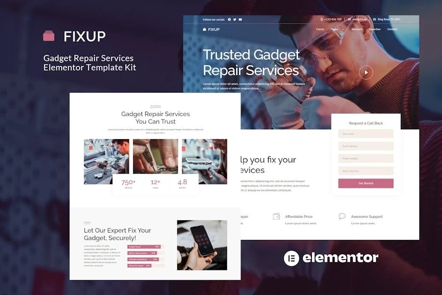 FixUp - Template Kit Elementor de Gadget Repair Services