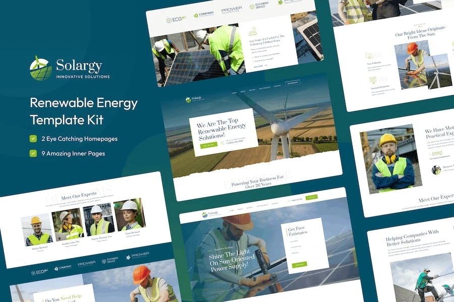 Solargy - Template Kit Elementor de energía solar y alternativa