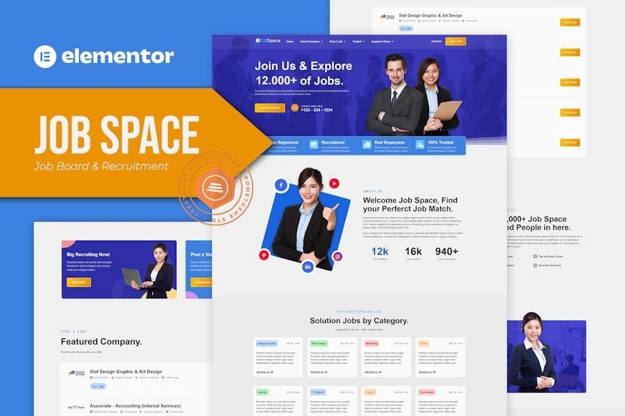 Job Space Template Kit de elementos para bolsa de trabajo y reclutamiento